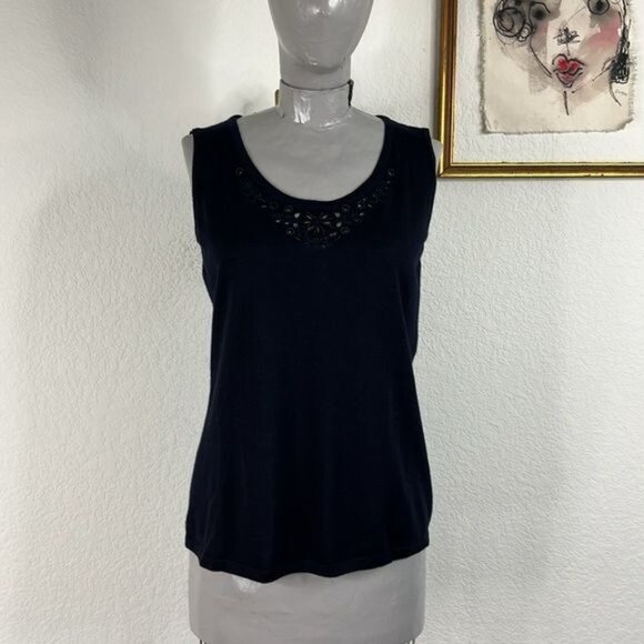 Escada Cashmere Beaded Sweater Cardigan Shell Set - Picture 5 of 13